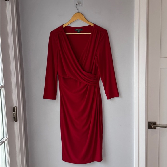 Ralph Lauren Dresses & Skirts - Lauren Ralph Lauren Red Faux Wrap Dress